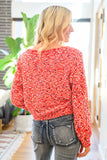 Cozy Memories Popcorn Knit Sweater in Red