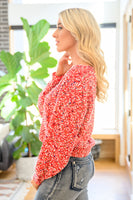 Cozy Memories Popcorn Knit Sweater in Red