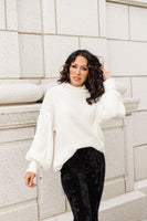 Cream Colored Classic Knit Sweater