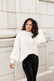 Cream Colored Classic Knit Sweater