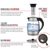 Glass Electric Kettle with Infuser