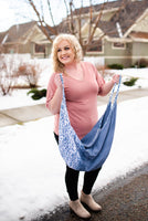 Handcrafted Damask Print Pattern Bohemian Bag