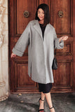 Deconstructed Oversized Trench Coat in Stone Gray