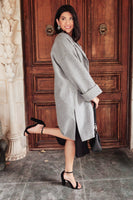 Deconstructed Oversized Trench Coat in Stone Gray
