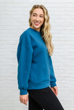 Drop Shoulder Sweatshirt In Teal