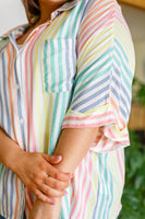 End Of The Rainbow Striped Button Up