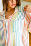 End Of The Rainbow Striped Button Up
