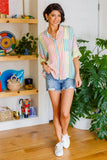 End Of The Rainbow Striped Button Up