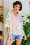 End Of The Rainbow Striped Button Up