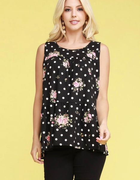 Dotted Floral Top