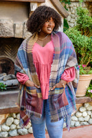 Fab In Plaid Kimono With Pockets