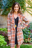 Fall In Love Plaid Jacket In Rust
