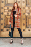 Fall In Love Plaid Jacket In Rust