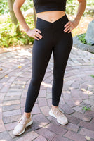 Feel The Groove Cross Front Leggings In Black