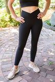 Feel The Groove Cross Front Leggings In Black