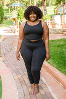 Feel The Groove Cross Front Leggings In Black