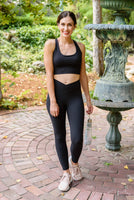 Feel The Groove Cross Front Leggings In Black
