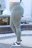 Feel The Groove Cross Front Leggings In Sage
