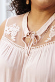 Floral Embroidered Swing Top in Pink
