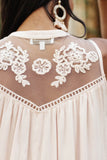 Floral Embroidered Swing Top in Pink