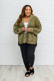 French Terry Mineral Wash Jacket In Olive