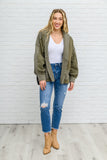 French Terry Mineral Wash Jacket In Olive
