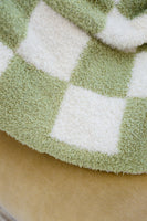 Fuzzy For Days Checkered Blanket In Sage