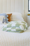Fuzzy For Days Checkered Blanket In Sage