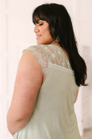 Garden and Lace Top in Sage
