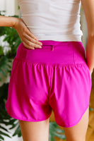 Girl Power High Waist Running Shorts in Magenta