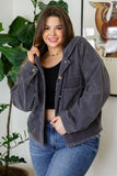 Give Me More Corduroy Jacket in Charcoal