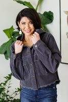 Give Me More Corduroy Jacket in Charcoal