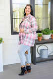 Go For It Oversize Plaid Flannel Shacket In Pink