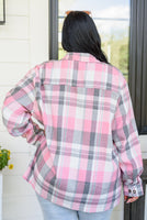 Go For It Oversize Plaid Flannel Shacket In Pink