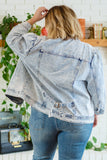 Hello Lovely Quarter Sleeve Denim Jacket