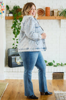 Hello Lovely Quarter Sleeve Denim Jacket