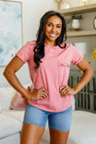 Here For Fun Ruffle Front Pocket Tee