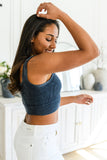 Highly Motivated Ribbed Square Neck Tank in Ash Grey