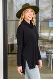 Hilton Cowl Neck Long Sleeve Top in Black