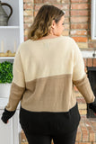 Hudson Color Block Sweater In Natural