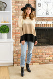 Hudson Color Block Sweater In Natural