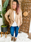 Asymmetrical Suede Moto Jacket