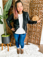 Asymmetrical Suede Moto Jacket