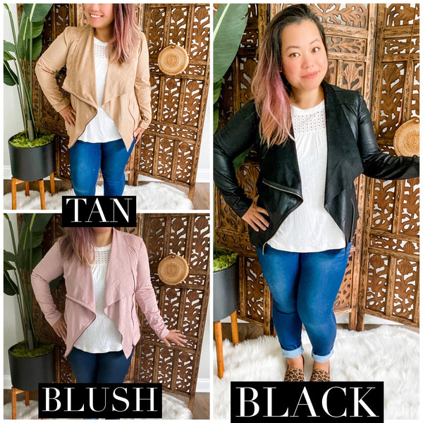 Asymmetrical Suede Moto Jacket