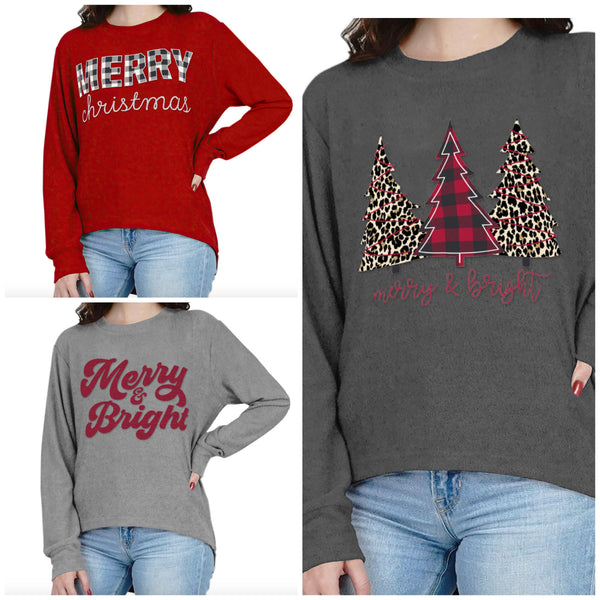 Happy Holidays Cuddle Knit Top