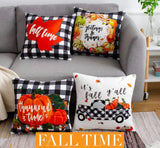 Fall Decorative Pillow Cases 4 Pack (18"x18")