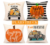 Fall Decorative Pillow Cases 4 Pack (18"x18")