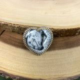 Heart Dendritic Opal Size 7 Sterling Silver