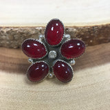 Star Garnet Size 8.5 Sterling Silver