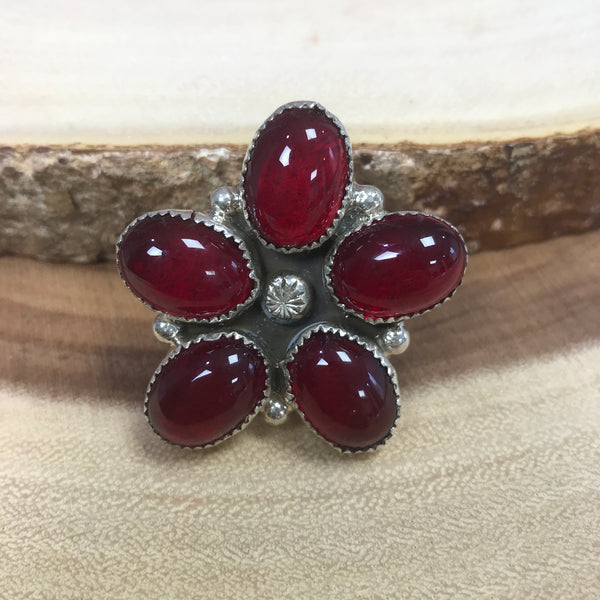 Star Garnet Size 8.5 Sterling Silver
